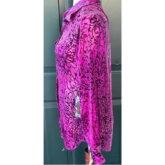 NWT 2OH Two Old Hippies Velvet Burnout Blouse S Boho Whimsigoth Fall Layering - Picture 3 of 7